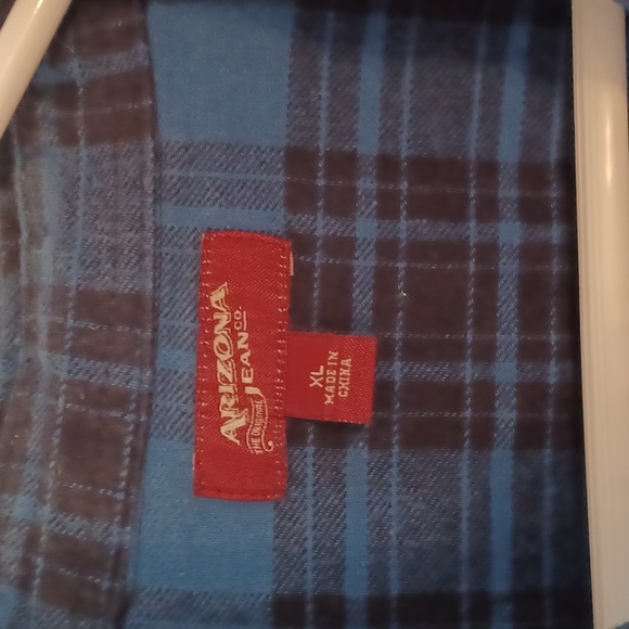 Arizona Jean flannel shirt men's size xlarge blue and black - Picture 2 of 5